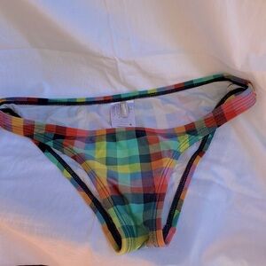 PATAGONIA Womens Hipster Plaid Swim Bikini Bottoms Colorful Size S